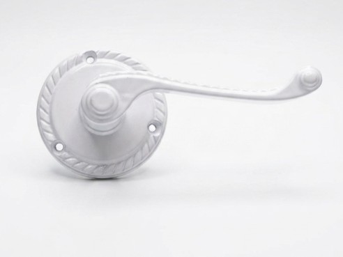 Brass Lever Handle White Md-2007 Round Base